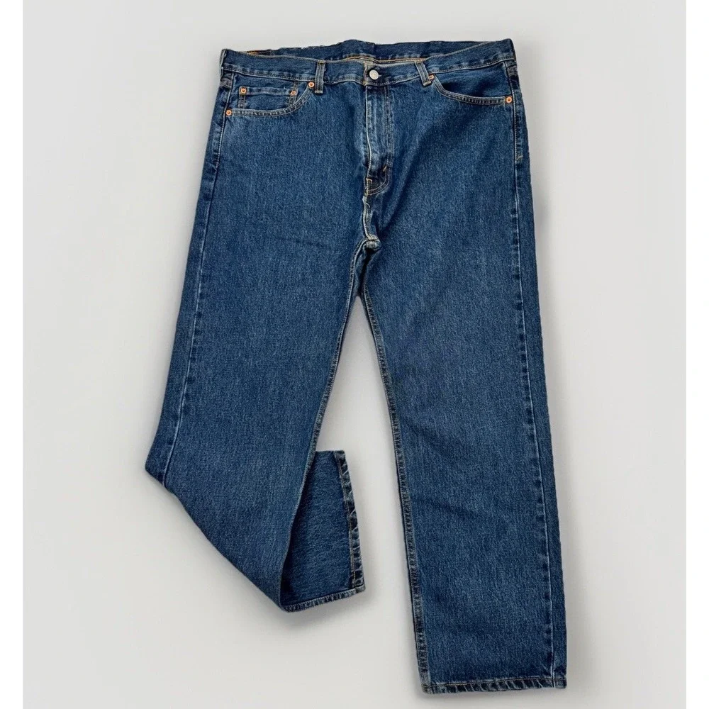 Levi's 505 Straight Fit Blue Jeans Men's Size 40x30 Classic Denim Cotton